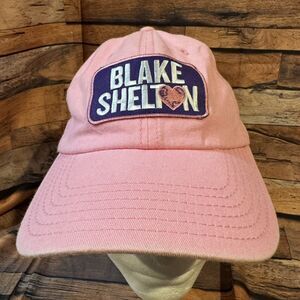 Blake Shelton Hat Cap Pink Adjustable Hook & Loop Strapback Country Music Heart